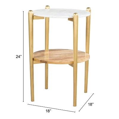Melrose Side Table White/Gold - ZM Home 11 Melrose Side Table White/Gold - ZM Home - Image 9