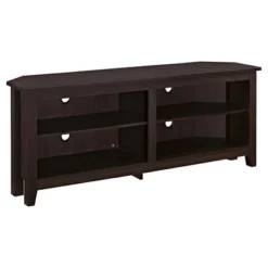 Transitional 4 Cubby Wood Open Storage Corner TV Stand For TVs Up To 65" - Saracina Home -Famous Furniture Store GUEST 276ce2aa 26a7 4261 89df d38632d1ab85