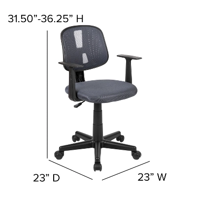 Flash Furniture Flash Fundamentals Mid-Back Mesh Swivel Task Office Chair With Pivot Back And Arms 7 Flash Furniture Flash Fundamentals Mid-Back Mesh Swivel Task Office Chair With Pivot Back And Arms - Image 5