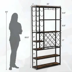 Costway Industrial Wine Rack Multi-purpose Freestanding Bakers Rack With Glass Holder -Famous Furniture Store GUEST 27c34630 2785 4800 b86d 269480eaf546
