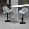HOMCOM Adjustable Bar Stools Set Of 2, Swivel Barstools With Footrest And Back, PU Leather And Steel Round Base, For Kitchen Counter, Gray -Famous Furniture Store GUEST 27e02d4d 2451 410c 99ef 121b72702ed0