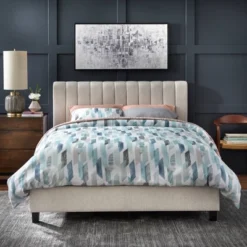 Queen Teagan Channel Upholstered Bed - Lifestorey -Famous Furniture Store GUEST 283aa25d 6407 4a0e 9e63 28c5bcb460c1