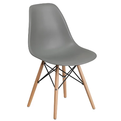 Emma And Oliver Plastic Accent Dining Chair With Wooden Legs 15 Emma And Oliver Plastic Accent Dining Chair With Wooden Legs - Image 13