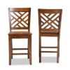 2pc Caron Wood Counter Stool Set - Baxton Studio
