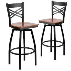 Emma And Oliver 2 Pack "X" Back Swivel Metal Barstool -Famous Furniture Store GUEST 2b01b65e a2e7 4097 bd82 88a90ba44cc4