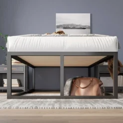 Joseph 18" Metal Platform Bed Frame Black - Zinus -Famous Furniture Store GUEST 2b6d4818 bf87 4772 ae16 deb562ee5743