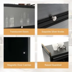 Costway 5-Tier Kitchen Baker's Rack Storage Cabinet Mobile Microwave Stand Flip-up Doors -Famous Furniture Store GUEST 2bf45318 13aa 4694 8c9e 05208f591762