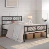 Yaheetech Metal Platform Bed With Arrow Design Headboard And Footboard