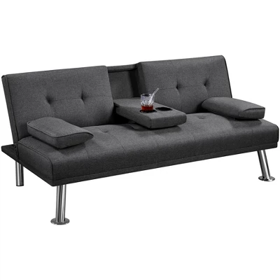 Yaheetech Convertible Futon Sofa Bed Tufted Fabric Futon With Cupholders And Pillows 12 Yaheetech Convertible Futon Sofa Bed Tufted Fabric Futon With Cupholders And Pillows - Image 10