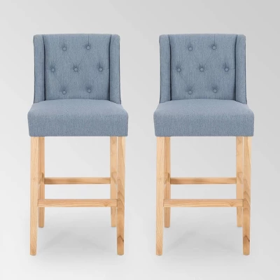 Set Of 2 Lansglen Button Tufted Wingback Barstools - Christopher Knight Home 10 Set Of 2 Lansglen Button Tufted Wingback Barstools - Christopher Knight Home - Image 8