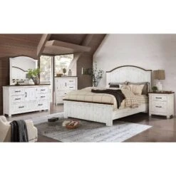2pc Queen Willow Rustic Bedroom Set Distressed White/Walnut - HOMES: Inside + Out 14 2pc Queen Willow Rustic Bedroom Set Distressed White/Walnut - HOMES: Inside + Out -Famous Furniture Store GUEST 2ce6d5b5 a423 469c ba96 88d434f505f4