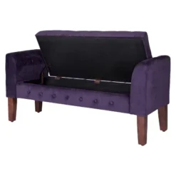 Velvet Tufted Storage Settee Bench - HomePop -Famous Furniture Store GUEST 2dab1e68 3f48 4c67 a928 d3581c0b0da5
