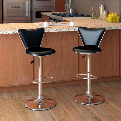 Set Of 2 Adjustable Angled High Back Barstools - CorLiving 6 Set Of 2 Adjustable Angled High Back Barstools - CorLiving - Image 4
