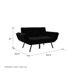 RealRooms Euro Upholstered Tufted Loveseat Futon With Storage Pockets -Famous Furniture Store GUEST 2eb116b3 bf78 4e13 ad4d b2107c2ac50b