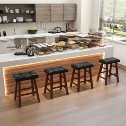 Costway Set Of 2 Upholstered Barstools 24''/29'' Backless Rubberwood Dining Chairs Black&Brown 15 Costway Set Of 2 Upholstered Barstools 24''/29'' Backless Rubberwood Dining Chairs Black&Brown -Famous Furniture Store GUEST 2ef4621b 1f5c 4ece b1a0 da4e3f1652c6