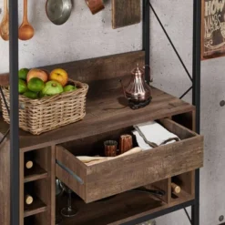 Orella Rustic Baker's Rack Reclaimed Oak - MiBasics -Famous Furniture Store GUEST 2f7dc649 057c 4f2b bc55 8a1778f512cf