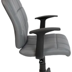 Flash Furniture Mid-Back Gray Quilted Vinyl Swivel Task Office Chair With Arms -Famous Furniture Store GUEST 3092c7b5 b964 4dcd 84a5 c79d1206794e