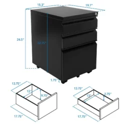 Mount-It! Mobile File Cabinet With 3 Drawers, Under Desk Rolling Storage , Black -Famous Furniture Store GUEST 30d8c42b 241a 4045 bd48 a3bde99500bf