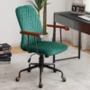 Costway Velvet Home Office Chair Swivel Adjustable Task Chair W/ Wooden Armrest -Famous Furniture Store GUEST 30e4700d 8174 451c b82f 586b426bf5bb