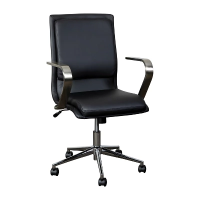Emma And Oliver Modern Upholstered Mid-Back Home Office Chair With Arms And 5 Star Base 15 Emma And Oliver Modern Upholstered Mid-Back Home Office Chair With Arms And 5 Star Base - Image 13