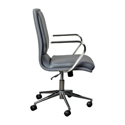Emma And Oliver Modern Upholstered Mid-Back Home Office Chair With Arms And 5 Star Base 11 Emma And Oliver Modern Upholstered Mid-Back Home Office Chair With Arms And 5 Star Base - Image 9