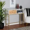 Giona Two-Tone Wood And Metal 1 Drawer Console Table White/Gold - Baxton Studio -Famous Furniture Store GUEST 32670e4b 4241 4d7a 9f98 b08109cc54fb