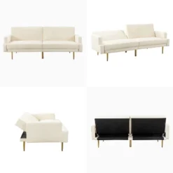 Lanna 76"Wide Vegan Leather Modern Style Convertible Futon Sofa Bed For Living Room Guest Bedroom | ARTFUL LIVING DESIGN 17 Lanna 76"Wide Vegan Leather Modern Style Convertible Futon Sofa Bed For Living Room Guest Bedroom | ARTFUL LIVING DESIGN -Famous Furniture Store GUEST 328b84d7 47fa 48e2 a170 35c745b958fb