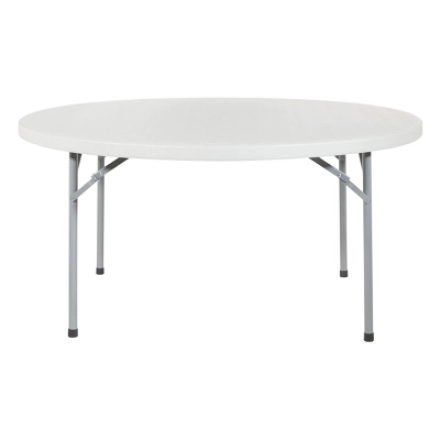 60" Round Resin Multi Purpose Table Light Gray - OSP Home Furnishings 4 60" Round Resin Multi Purpose Table Light Gray - OSP Home Furnishings - Image 2