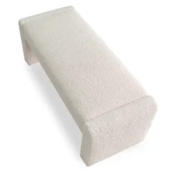 Kaia 47" Minimalist Aesthetic Look Teddy Waterfall Upholstered Bench-The Pop Maison -Famous Furniture Store GUEST 33145aa4 1109 4957 95f4 8c0df3985f44