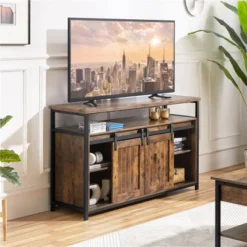 Yaheetech 47 Inch TV Stand, Industrial TV Cabinet For 55-inch TV, Rustic Brown -Famous Furniture Store GUEST 332882c9 6cce 4d00 b32e 871bab1d6c83