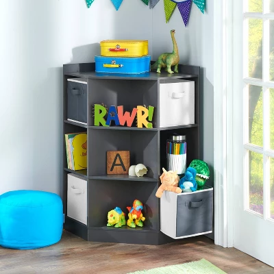 Badger Basket Corner Cubby Storage Unit With 4 Reversible Baskets Charcoal 3 Badger Basket Corner Cubby Storage Unit With 4 Reversible Baskets Charcoal