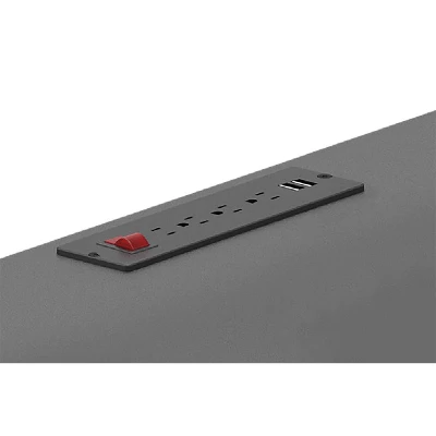 37.4" Electric Standing Desk Converter With AC USB Charger Black - Rocelco 5 37.4" Electric Standing Desk Converter With AC USB Charger Black - Rocelco - Image 3