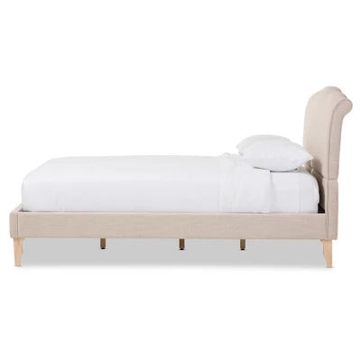 Fannie French Classic Modern Style Linen Fabric Platform Bed - Full - Baxton Studio 3 Fannie French Classic Modern Style Linen Fabric Platform Bed - Full - Baxton Studio