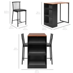 Best Choice Products 3-Piece Wooden Counter Height Dining Table Set For Kitchen, Dining Room W/ Storage -Famous Furniture Store GUEST 357a4d6c 3d8b 4ec1 9666 aeb3ea9e7569