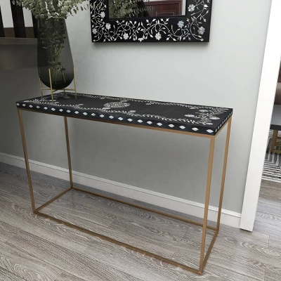 Eclectic Wood Console Table Gold - Olivia & May 13 Eclectic Wood Console Table Gold - Olivia & May - Image 11