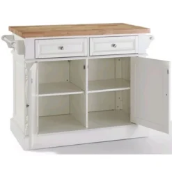 Wood Kitchen Island Butcher Block In White - Pemberly Row -Famous Furniture Store GUEST 36f6a08a 246d 4e44 bf5e d3abb14c05fb