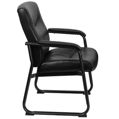 HERCULES Series 500 Lb. Capacity Big & Tall Black Leather Executive Side Chair With Sled Base - Flash Furniture 3 HERCULES Series 500 Lb. Capacity Big & Tall Black Leather Executive Side Chair With Sled Base - Flash Furniture