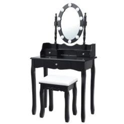 Tangkula Mirrored Vanity Table Set Lighted Makeup Dresser W/ Drawers -Famous Furniture Store GUEST 37e928e9 bbe3 43d0 a75d 8b22550458f6