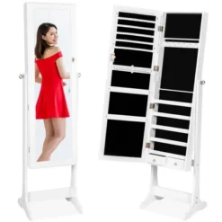 Best Choice Products 6-Tier Standing Mirror Lockable Storage Organizer Cabinet Armoire W/ Velvet Interior -Famous Furniture Store GUEST 3847c497 3606 4995 9129 4709b6822828