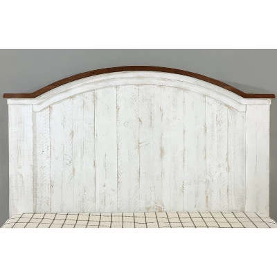 2pc Queen Willow Rustic Bedroom Set Distressed White/Walnut - HOMES: Inside + Out 9 2pc Queen Willow Rustic Bedroom Set Distressed White/Walnut - HOMES: Inside + Out - Image 7