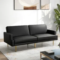 Lanna 76"Wide Vegan Leather Modern Style Convertible Futon Sofa Bed For Living Room Guest Bedroom | ARTFUL LIVING DESIGN 28 Lanna 76"Wide Vegan Leather Modern Style Convertible Futon Sofa Bed For Living Room Guest Bedroom | ARTFUL LIVING DESIGN -Famous Furniture Store GUEST 3867f09f 8b58 4f13 9fe9 32fe65740f57