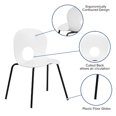 Flash Furniture HERCULES Series 770 Lb. Capacity Designer Plastic Stack Chair With Black Frame 4 Flash Furniture HERCULES Series 770 Lb. Capacity Designer Plastic Stack Chair With Black Frame - Image 2