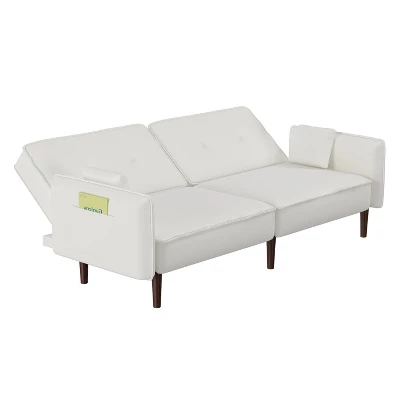 Convertible Futon Sofa Bed With Wooden Legs - ModernLuxe 7 Convertible Futon Sofa Bed With Wooden Legs - ModernLuxe - Image 5