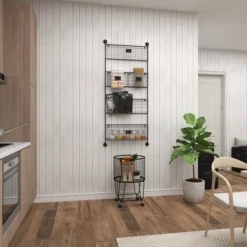 Industrial Metal Storage Cart Round Black CosmoLiving By Cosmopolitan -Famous Furniture Store GUEST 39026f3f eeed 4b01 b677 37bc66e4ea4b