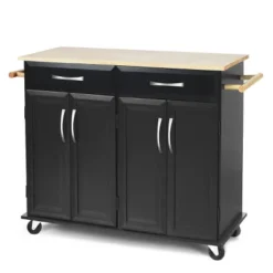 Costway Rolling Kitchen Trolley Island Black Cart Wood Top Storage Cabinet Utility W/ Drawers 19 Costway Rolling Kitchen Trolley Island Black Cart Wood Top Storage Cabinet Utility W/ Drawers -Famous Furniture Store GUEST 3b11070f 6d76 46f0 9ec5 72a5d1ef6b95