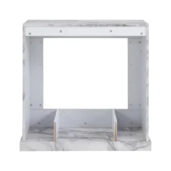 Dridun Faux Marble Fireplace White/Gray - Aiden Lane -Famous Furniture Store GUEST 3b782ce8 9b92 410b a9af 46385eda5db5