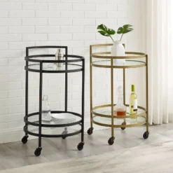 Bailey Round Bar Cart Gold - Crosley 11 Bailey Round Bar Cart Gold - Crosley -Famous Furniture Store GUEST 3b85c29a 712d 440f 9321 112616d2f5f7