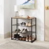 4 Tier Shoe Rack Black Metal With Natural Wood - Brightroom™ -Famous Furniture Store GUEST 3bdfbf84 9c6c 49cf 9810 7a0a400060fc