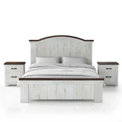 3pc Willow Rustic Bedroom Set With 2 Nightstands Distressed White/Walnut - HOMES: Inside + Out 19 3pc Willow Rustic Bedroom Set With 2 Nightstands Distressed White/Walnut - HOMES: Inside + Out -Famous Furniture Store GUEST 3f30f2db a4ec 405e a596 3749761e551f