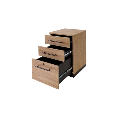 Abbott Contemporary 3 Drawer Wood Laminate File Cabinet Light Brown - Martin Furniture 4 Abbott Contemporary 3 Drawer Wood Laminate File Cabinet Light Brown - Martin Furniture - Image 2